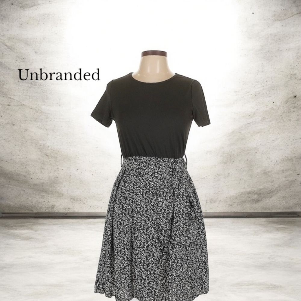 Black and White Floral Women's Dress